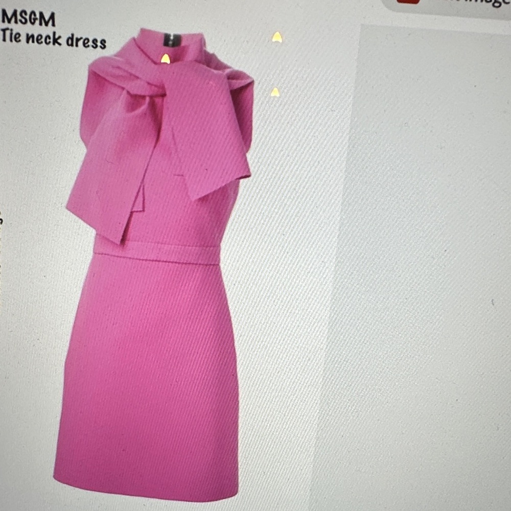MSGM  Fall/Winter Dess Collection Hot Pink Crepe Mini Mock Neck Dress